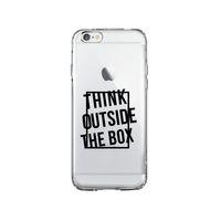 iPhone 6 Think Outside The Box Desenli Premium Şeffaf Silikon Kılıf