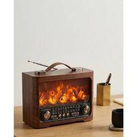 Led Şömine Efektli Kablosuz Hoparlör Bluetooth Radyo Usb Tf Kart Destekli