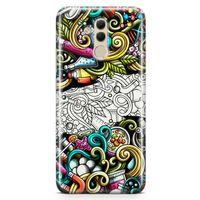 Huawei Mate 20 Lite Kılıf Kimya Doodle Arka Kapak Koruma Desenli Full Koruyucu