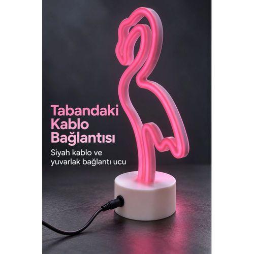 Flamingo Led Lamba Pembe Işıklı Usb Ve Pilli
