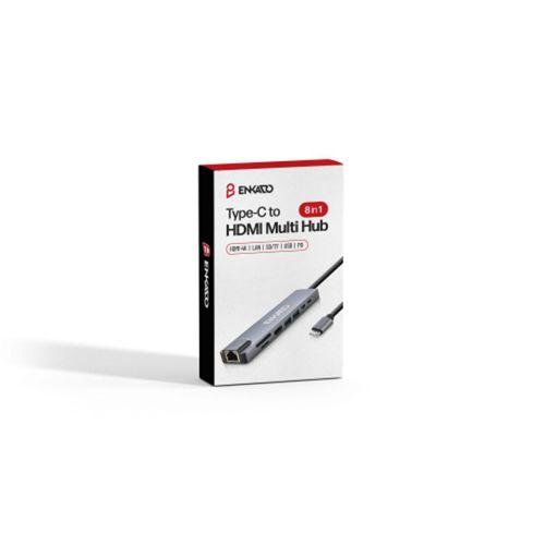 ENKADO EKD-TP42, Type-C to To HDMI, 2PD, 2 USB 2.0 HDMI 4K + SD/TF, Ethernet 100mbs Multi· Hub