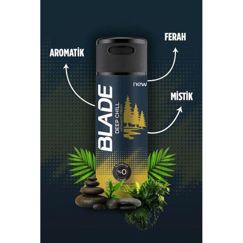 3 Adet Blade Deep Chill Erkek Deodorant 150 Ml Hızlı Kurur, Leke Bırakmaz