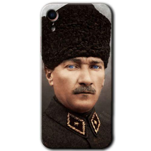 iPhone XR Kılıf Baskılı Kapak - Başkomutan Atatürk +Tam Ekran Koruyucu