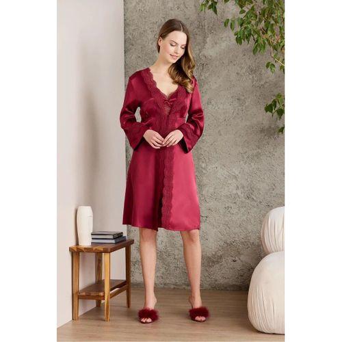 Saten Gecelik Sabahlık Pijama Takım Şort Takım 6'lı Gelin Çeyiz Seti - 6010