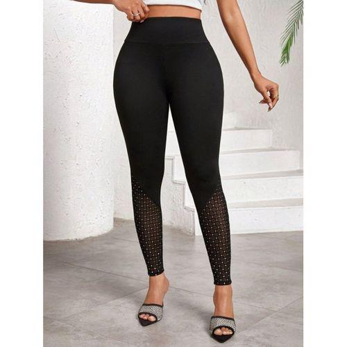 Kadın Yüksek Bel ışıltılı Tül Geometrik Detaylı Dalgıç Tayt