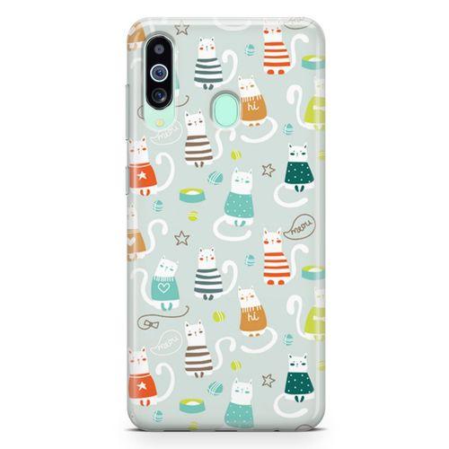 Samsung Galaxy A60 Kılıf Kedi Maması Kumu Arka Kapak Koruma Desenli Full Koruyucu