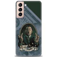 Samsung Galaxy S21 Plus Kılıf HD Baskılı Kılıf - Dolar + Tam Ekran Koruyucu