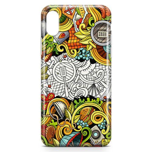 Apple iPhone XS Max Kılıf Piknik Doodle Arka Kapak Koruma Desenli Full Koruyucu