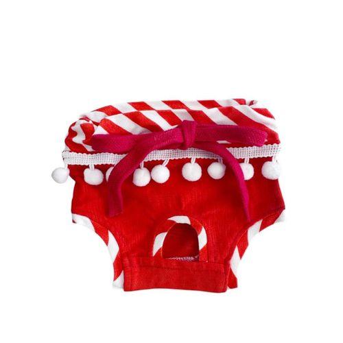 Frilly Red Dişi Kedi Regl Külotu | Kedi Donu | Kedi İç Çamaşırı | Ayarlanabilir Bağcıklı | Küçük Irklar İçin