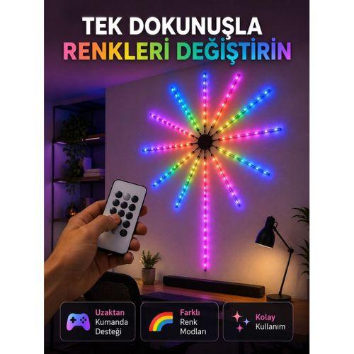 Rgb Led Duvar Lambası Uzaktan Kumandalı Telefon Kontrollü Ortam Aydınlatması