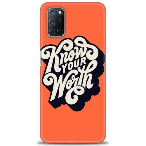 Oppo A92 Kılıf HD Baskılı Kılıf - Know Your Worth + Tam Ekran Koruyucu