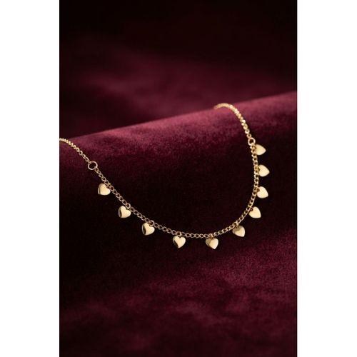 Gold Pirinç Kalp Model Kadın Kolye