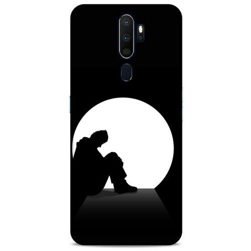 Oppo A5 2020 Kılıf Depresyon (46) Core Armor Kılıf Gri Cam Göbeği