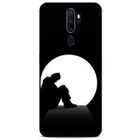Oppo A5 2020 Kılıf Depresyon (46) Core Armor Kılıf Gri Cam Göbeği