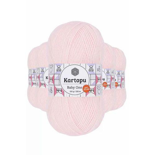 5 Adet Baby One Tüylenmeyen El Örgü İpi Yünü Bebe Pembe K255
