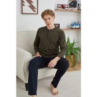 Erkek 9111 Battal  Erkek   Midi Yaka Pijama Takımı