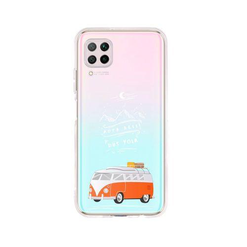 Huawei P40 Lite Rota Belli Desenli Premium Şeffaf Silikon Kılıf