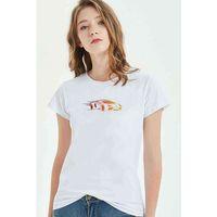 Araba Hızlı Lamborgini Baskılı Beyaz Kadın Tshirt