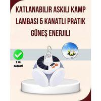 Güneş Enerjili Usb Şarj Edilebilir 5 Modlu Katlanabilir Led Kamp Işığı