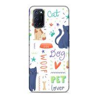 Oppo A52 Kılıf Sevimli Kedi Kopek Arka Kapak Silikon Koruma Full Koruyucu