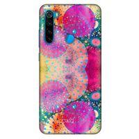 Xiaomi Redmi Note 8 Kılıf Pastel Renkler (47) Crystal Flex Kılıf Fuşya Sarı