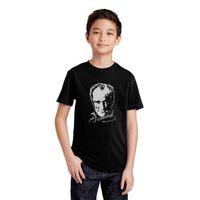 Ulu Önder Gazi Mustafa Kemal Atatürk Silüet Baskılı Çocuk Siyah Tshirt t-shirt tişört