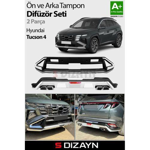 S-Dizayn Hyundai Tucson 4 Ön ve Arka Tampon Koruma Difüzör Seti 2025 Üzeri A+ Kalite
