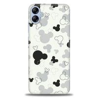 Samsung Galaxy A04E Kılıf HD Baskılı Kılıf - Siyah Mickey + Tam Ekran Koruyucu