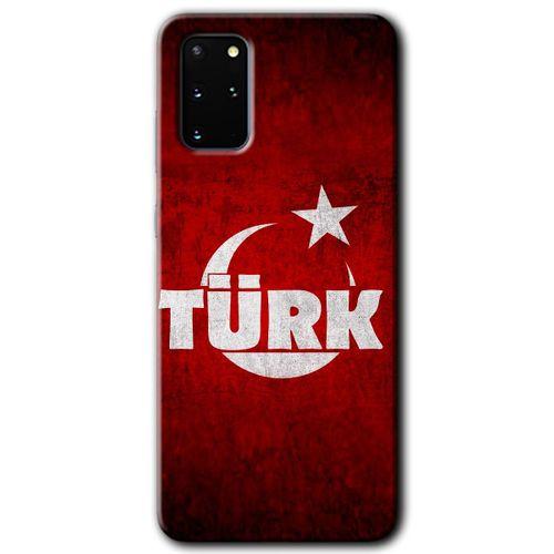 Galaxy S20 Plus Kılıf HD Desen Baskılı Arka Kapak - Ayyıldız Türk + Kırılmaz Cam