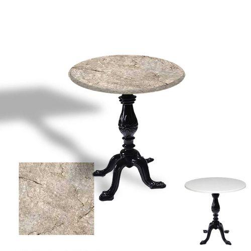 Dockers Çipa 1001 Döküm Ayak Yuvarlak Masa Çap 70cm - (Werzalit, Wermodin ve Allzalit Tabla) - Scala Marble