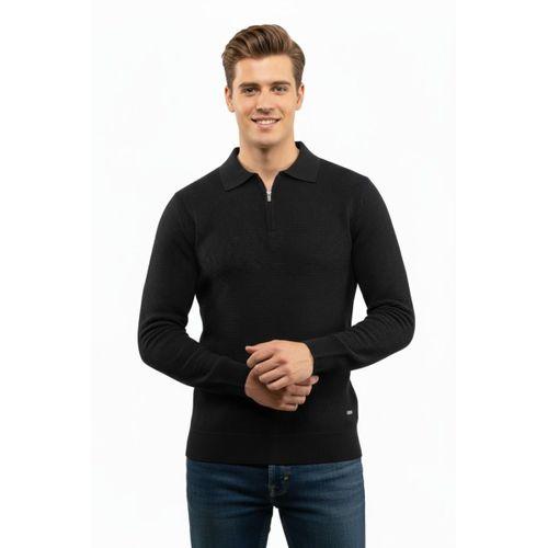 Erkek Fermuarlı Polo Yaka Triko Kazak 5240F BGL-ST04852