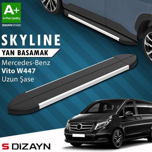 S-Dizayn Mercedes Vito W447 Uzun Şase Skyline Aluminyum Yan Basamak 253 Cm 2014 Üzeri A+ Kalite