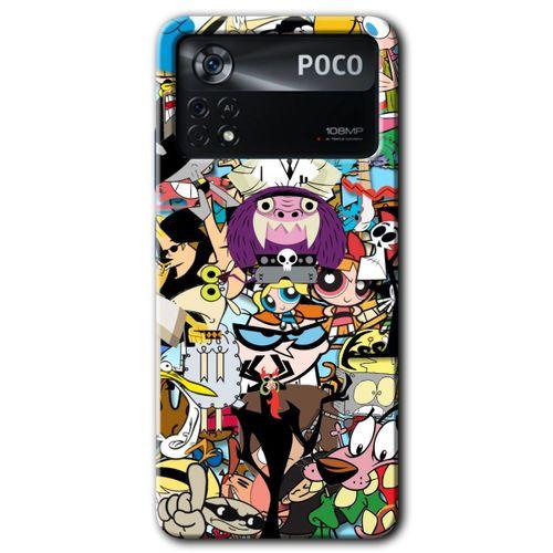 Poco x4 Pro Kılıf HD Desen Baskılı Arka Kapak - Süper Çizgi Kahramanlar + Kırılmaz Cam