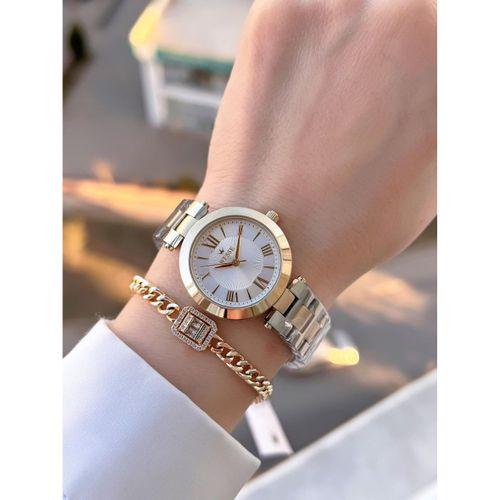 Wesse Çelik Kordon Takvimli Kadran 5 Atm Suya Dayanıklı Kadın Kol Saati+Bileklik BYW.1139.03