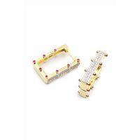 Taşlı Serenay Küpe - Altın