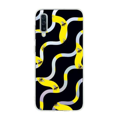 Samsung A50 Wavy Bee Premium Şeffaf Silikon Kılıf