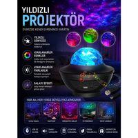 Galaxy Efektli Led Gece Lambası Projektörü Bluetooth Bağlantılı