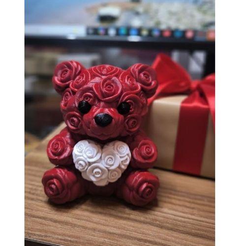 10 Cm 3d Kalp Tutan Ayıcık Dekoratif Sevgililer Günü Hediyesi