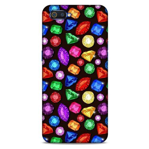 Oppo Realme C2 Kılıf Baskılı Özel Seri Taşlı (5) Koruma Kabı