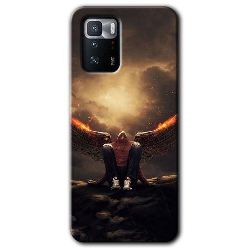 BeRa Aksesuar Poco x3 GT Kılıf Baskılı Kapak - Wings of Power +Tam Kaplayan Mat Seramik