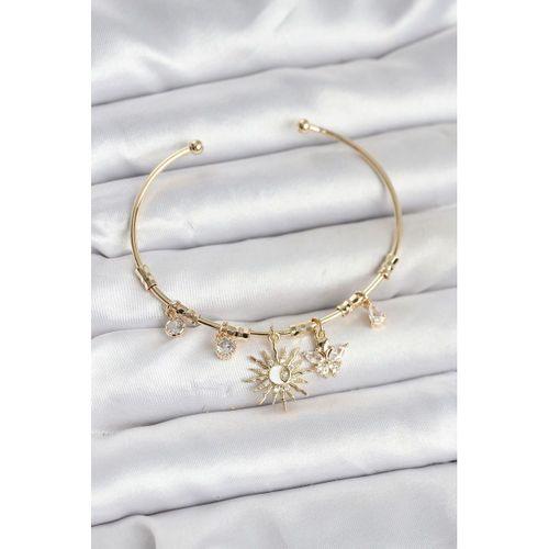 Güneş Charmlı Gold Renk Pirinç Kadın Bileklik