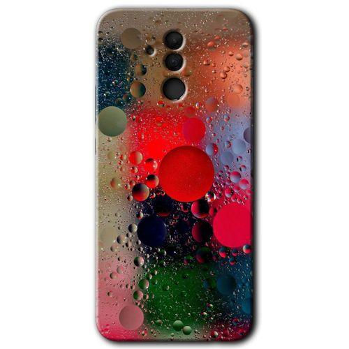 Huawei Mate 20 Lite Kılıf Baskılı Kapak - Wet Bubbles + 5D Tam Kaplayan Cam