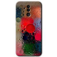 Huawei Mate 20 Lite Kılıf Baskılı Kapak - Wet Bubbles + 5D Tam Kaplayan Cam