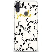 Samsung Galaxy M11 Kılıf HD Baskılı Kılıf - S Smile + Tam Ekran Koruyucu