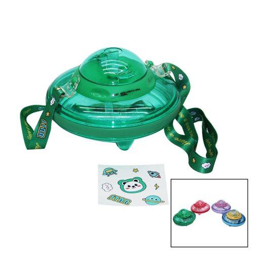 550ml Pipetli Suluk Matara - UFO Modeli, Taşıma Askılı, Renkli Mika