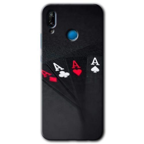 MRCİLETİSİM Huawei P20 Lite Kılıf Baskılı Kapak - Full As + 5D Tam Kaplayan Cam