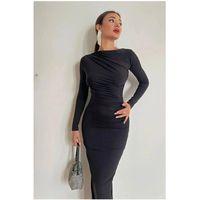 Kadın Drape Detay Maxi Elbise