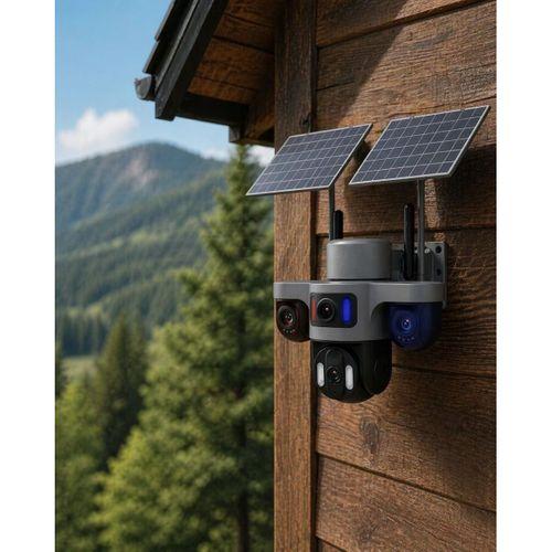 Güneş Enerjili Arıcı Kamerası 4g Sım Kartlı 9mp 3 Lens Yayla Güvenlik Kamerası 2 Yıl Garantili
