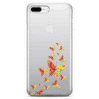Apple iPhone 8 Plus Kılıf Colorful Kelebek Arka Kapak Koruma Desenli Full Koruyucu