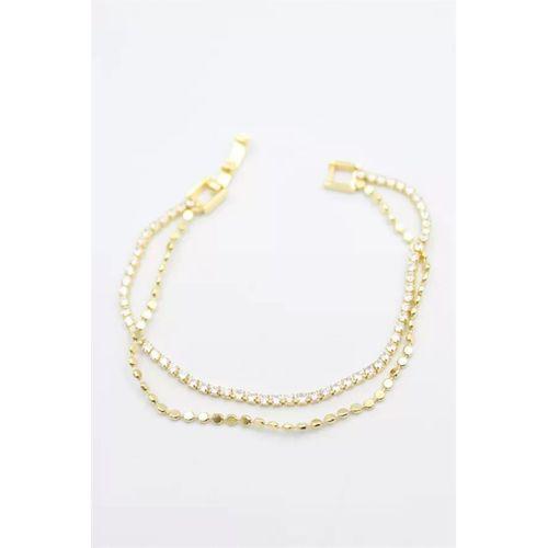 Su Yolu Ezme Zincir Bileklik - Altın